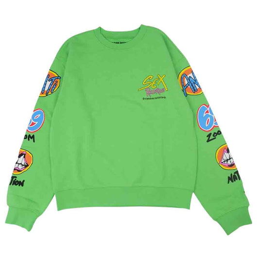 CHROME HEARTS クロムハーツ（原本無） 21AW 国内正規品 MATTY BOY SEX RECORDS Crewneck マッティボーイ セックスレコーズ クルーネックスウェット ライトグリーン系 M【新古品】【未使用】【中古】
