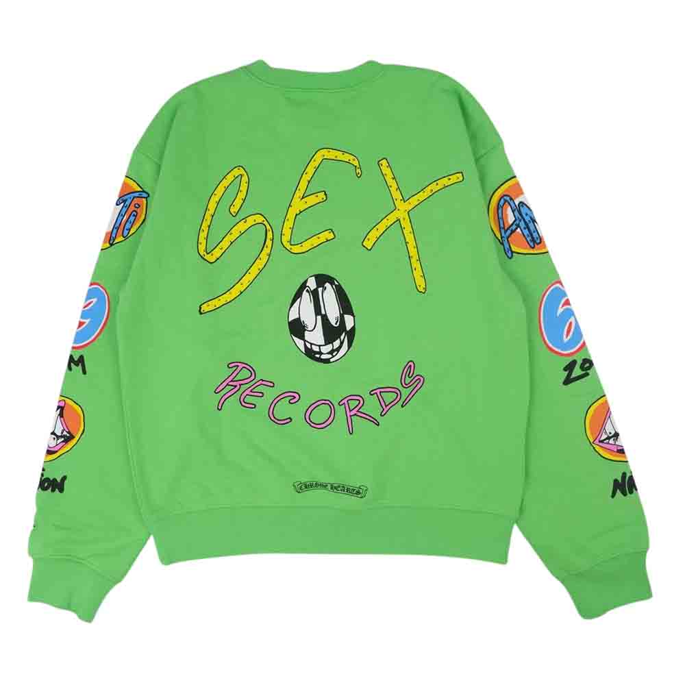 CHROME HEARTS クロムハーツ（原本無） 21AW 国内正規品 MATTY BOY SEX RECORDS Crewneck マッティボーイ セックスレコーズ クルーネックスウェット ライトグリーン系 M【新古品】【未使用】【中古】