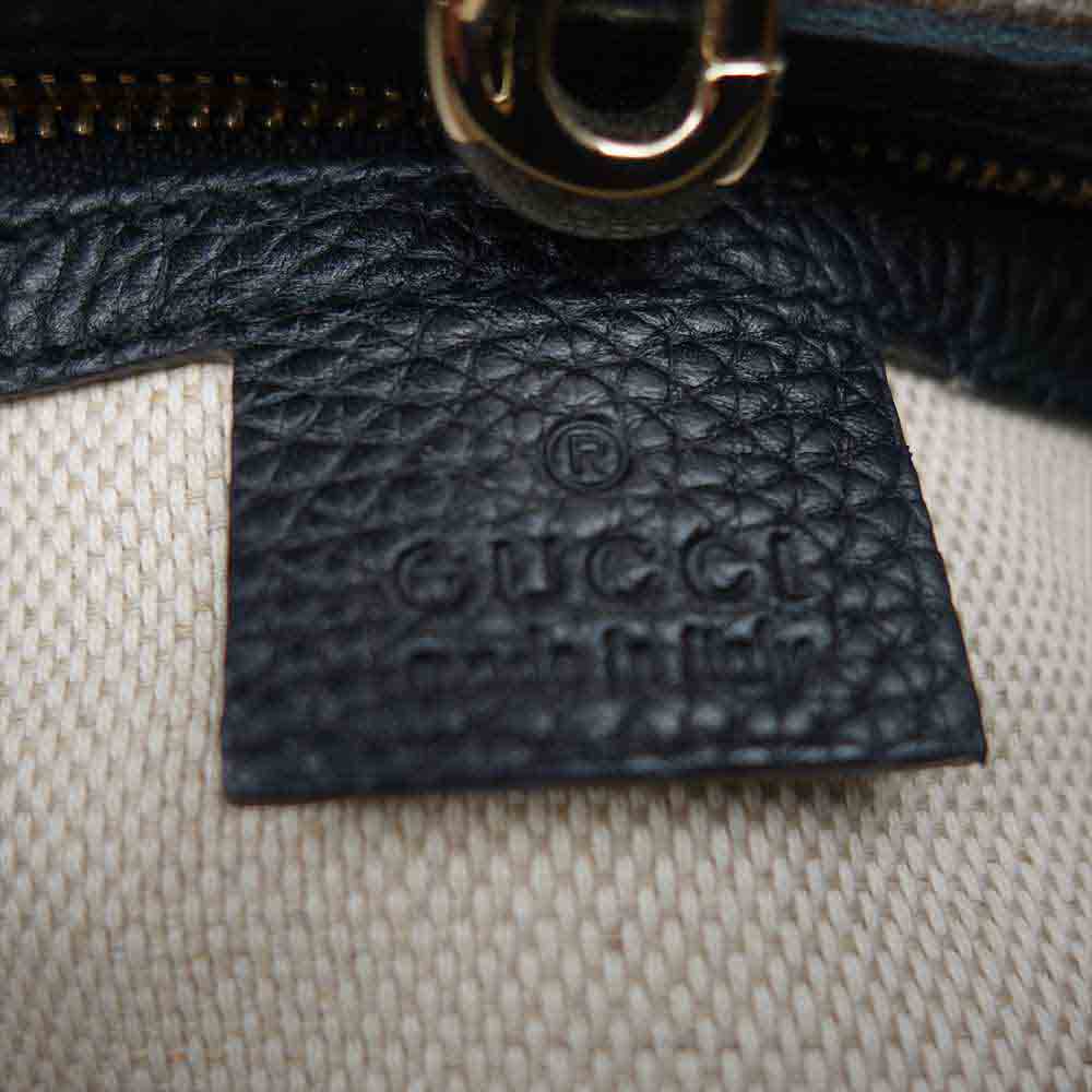 GUCCI グッチ 308982 ソーホー インターロッキング G チェーンショルダー レザー ブラック系【中古】
