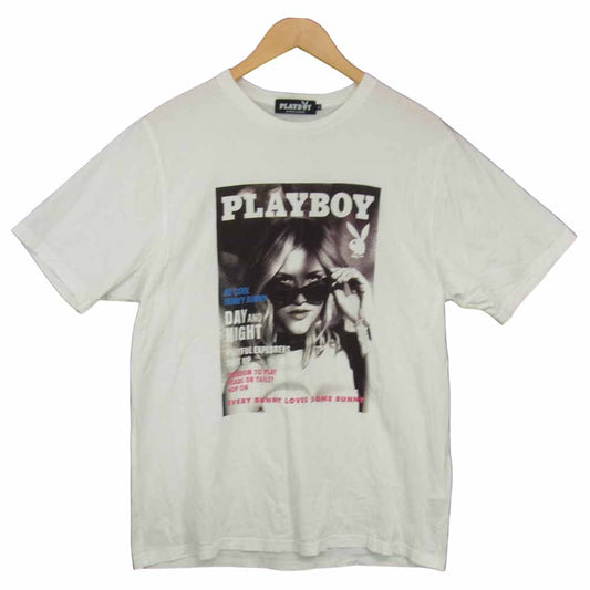 HYSTERIC GLAMOUR ヒステリックグラマー 12183CT05 × PLAY BOY ASHLEY SMITH プレイボーイ プリント 半袖 Tシャツ ホワイト系 L【中古】
