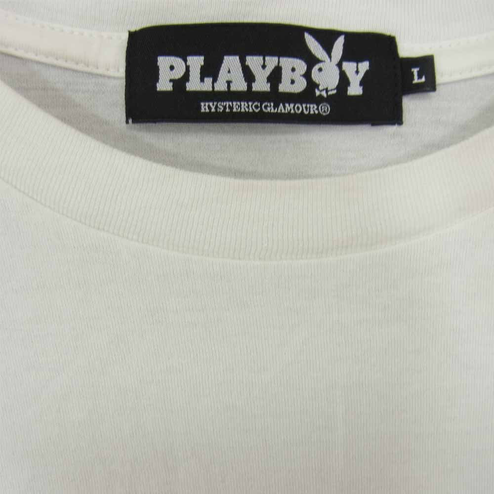 HYSTERIC GLAMOUR ヒステリックグラマー 12183CT05 × PLAY BOY ASHLEY SMITH プレイボーイ プリント 半袖 Tシャツ ホワイト系 L【中古】