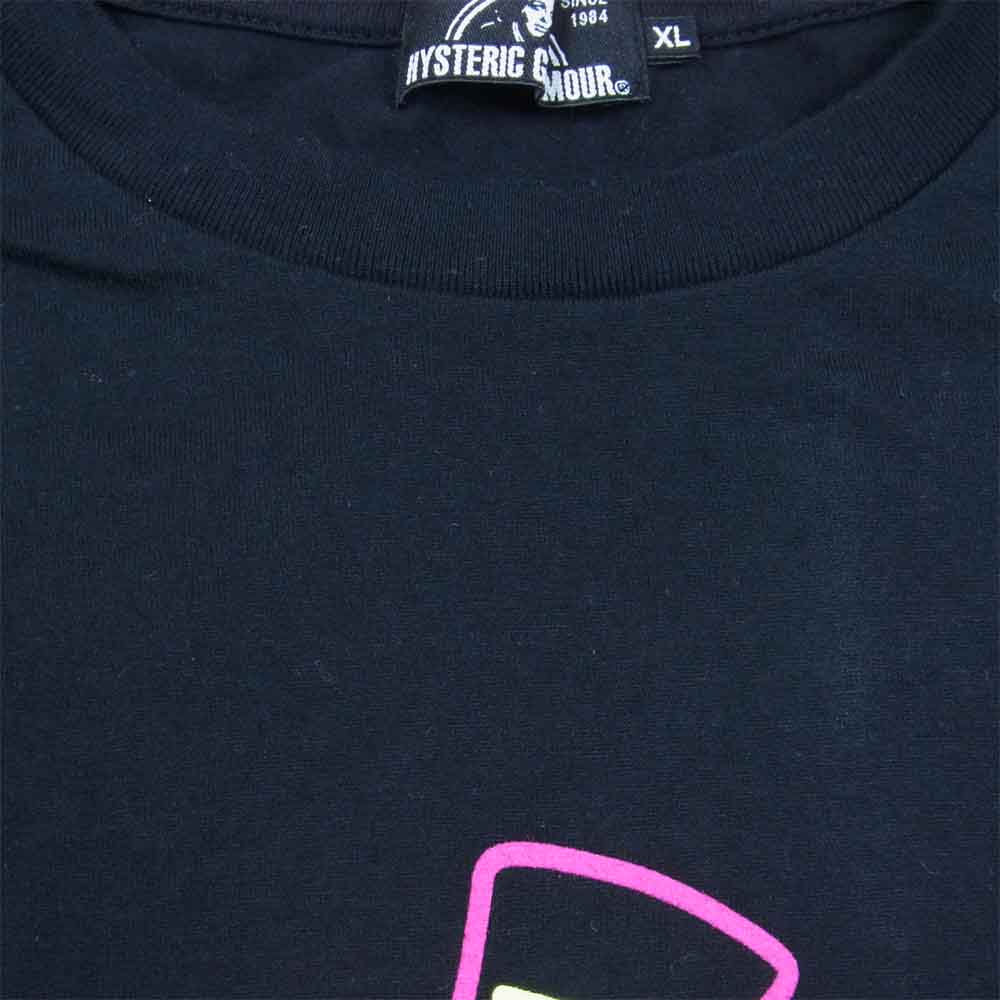 HYSTERIC GLAMOUR ヒステリックグラマー 19AW 02193CT01 NIGHT GROOVE ナイトグローブ プリント 半袖Tシャツ ブラック系 XL【中古】
