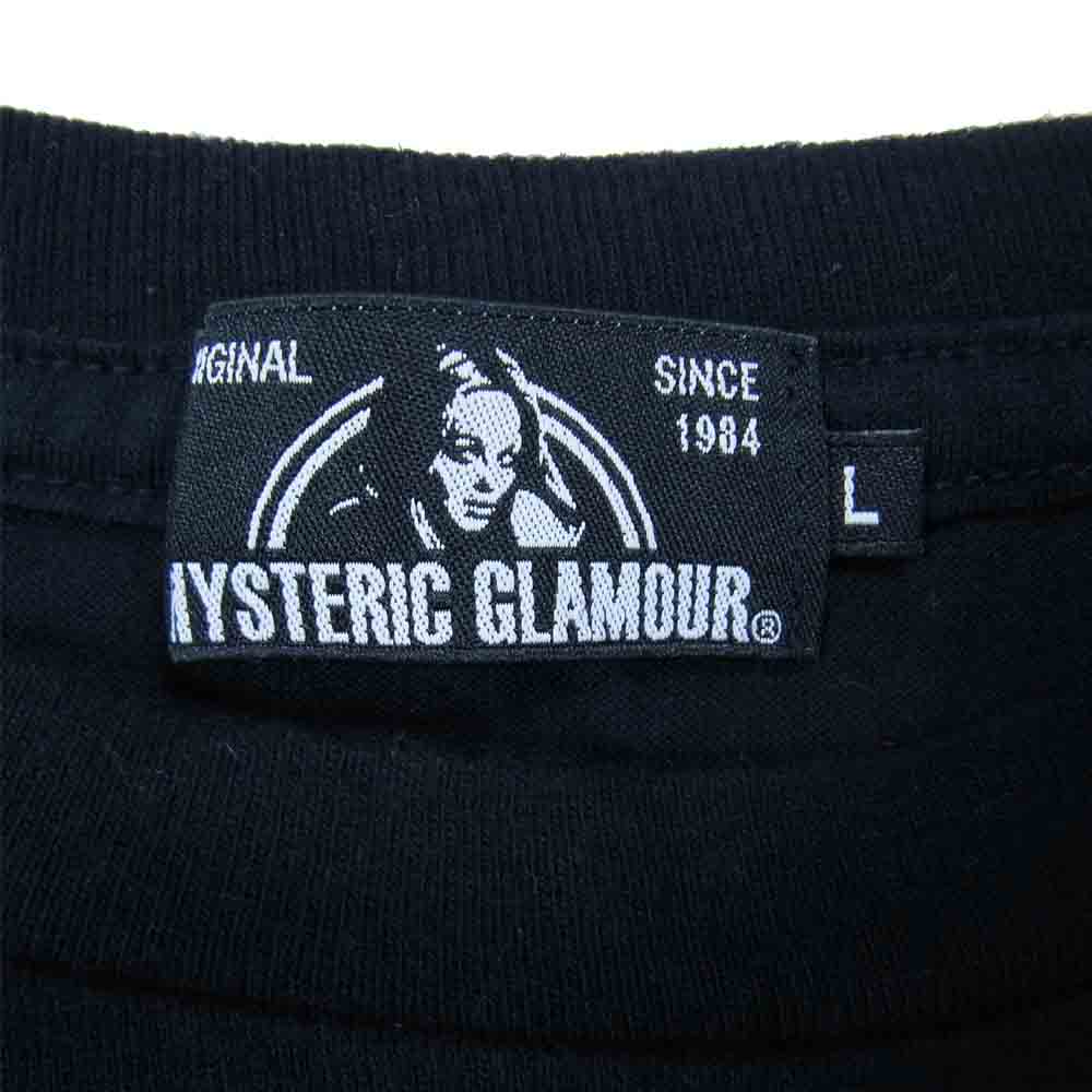 HYSTERIC GLAMOUR ヒステリックグラマー 02182CT36  × MEDICOMTOY メディコムトイ ベアブリック プリント 半袖 Tシャツ ブラック系 L【中古】