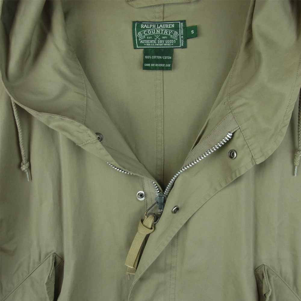 RALPH LAUREN ラルフローレン COUNTRY ミリタリー モッズ コート シンガポール製 ライトカーキ系 S【中古】