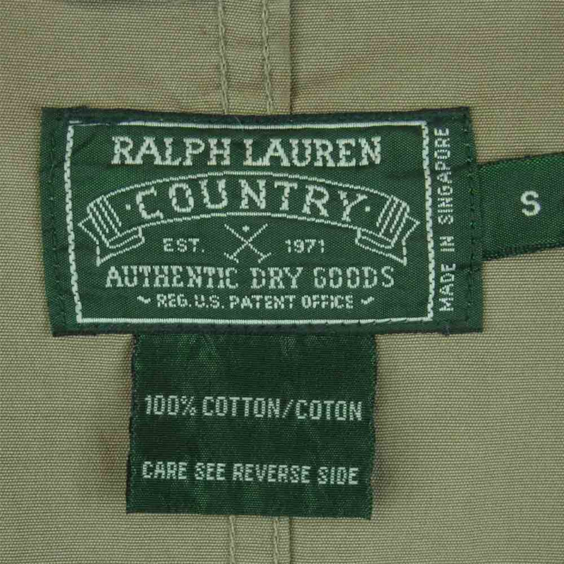 RALPH LAUREN ラルフローレン COUNTRY ミリタリー モッズ コート シンガポール製 ライトカーキ系 S中古