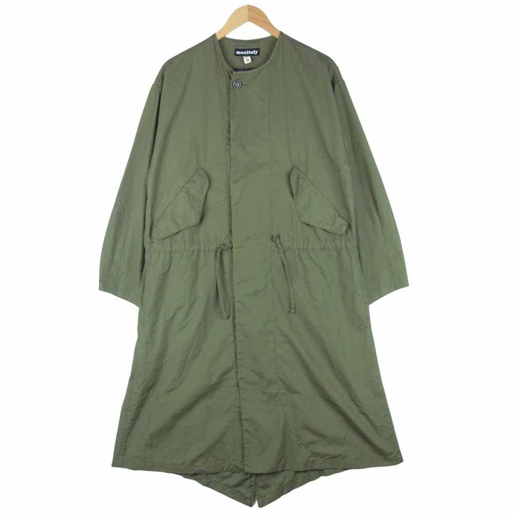モニタリー VANCLOTH USA製 COLD WATER ノーカラー ミリタリー コート ジャケット カーキ系 34【中古】