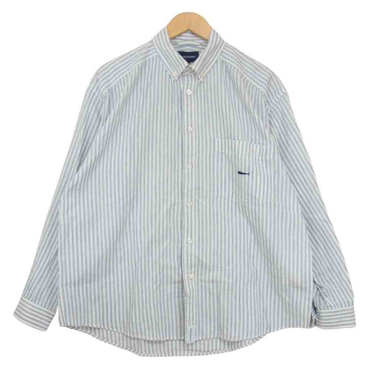 DESCENDANT ディセンダント HYANNIS B.D LS SHIRT ストライプ ボタンダウン シャツ ホワイト×ブルーストライプ 1【中古】