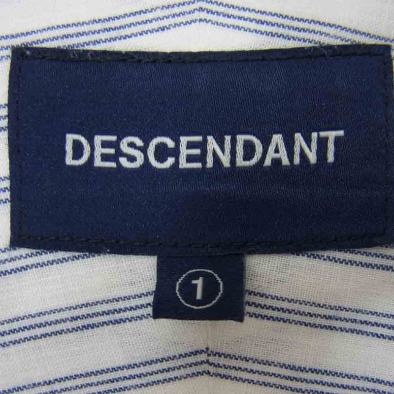 DESCENDANT ディセンダント HYANNIS B.D LS SHIRT ストライプ ボタンダウン シャツ ホワイト×ブルーストライプ 1【中古】