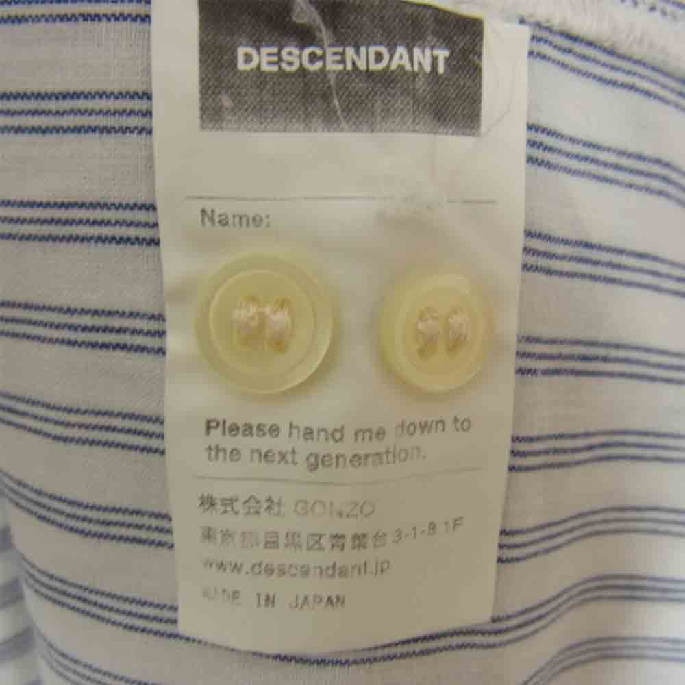 DESCENDANT ディセンダント HYANNIS B.D LS SHIRT ストライプ ボタンダウン シャツ ホワイト×ブルーストライプ 1【中古】