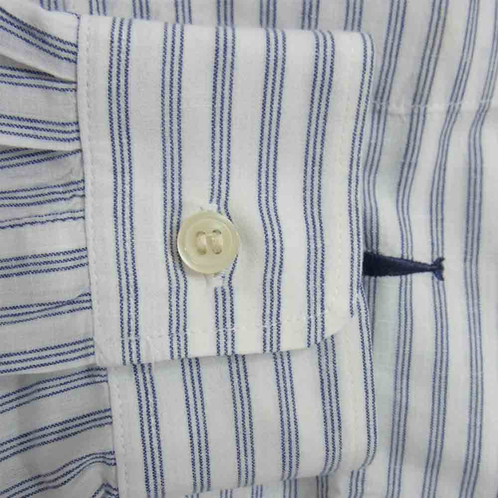 DESCENDANT ディセンダント HYANNIS B.D LS SHIRT ストライプ ボタンダウン シャツ ホワイト×ブルーストライプ 1【中古】