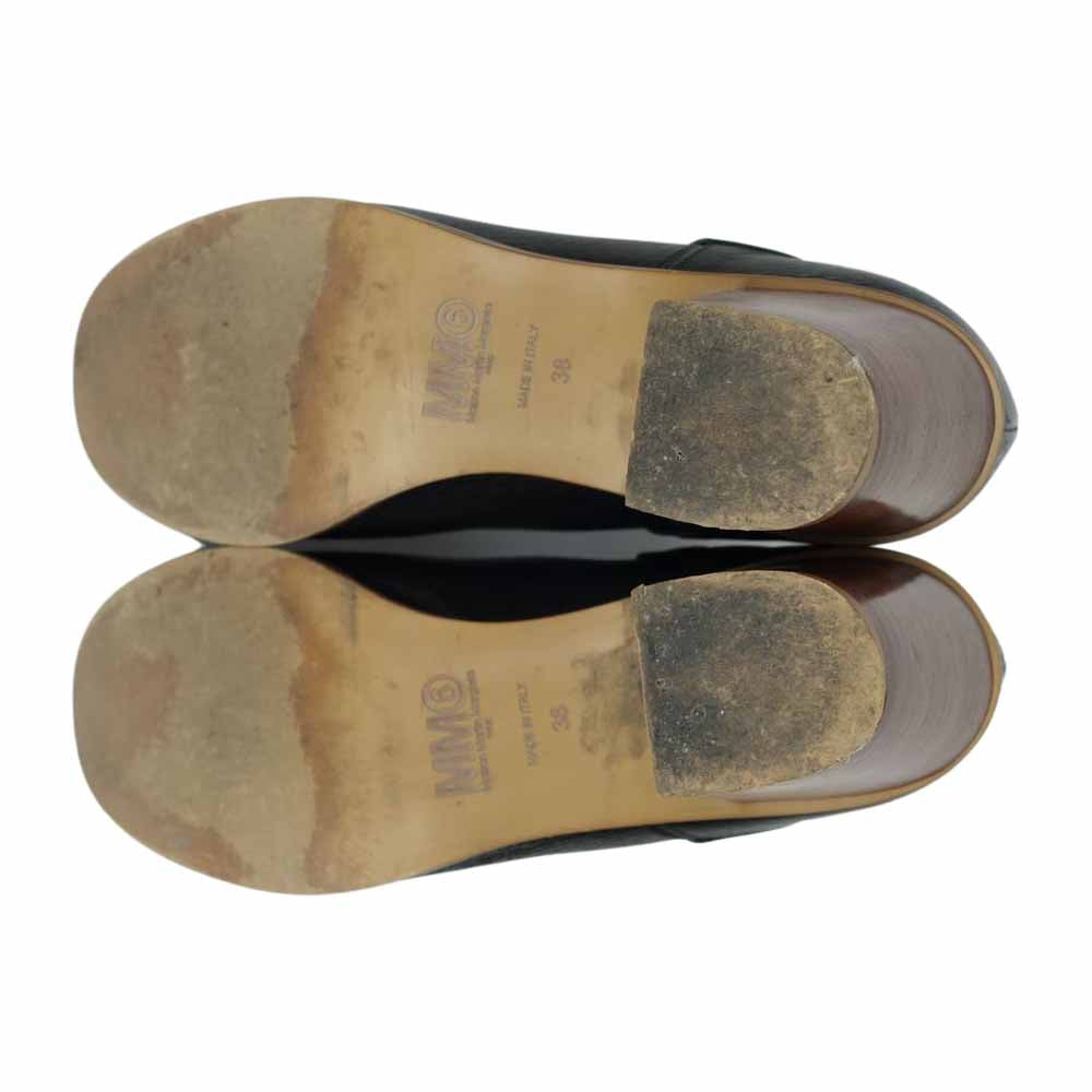 MAISON MARGIELA メゾンマルジェラ MM6 S40WU0072 レザー ショートブーツ ブラック系 38【中古】