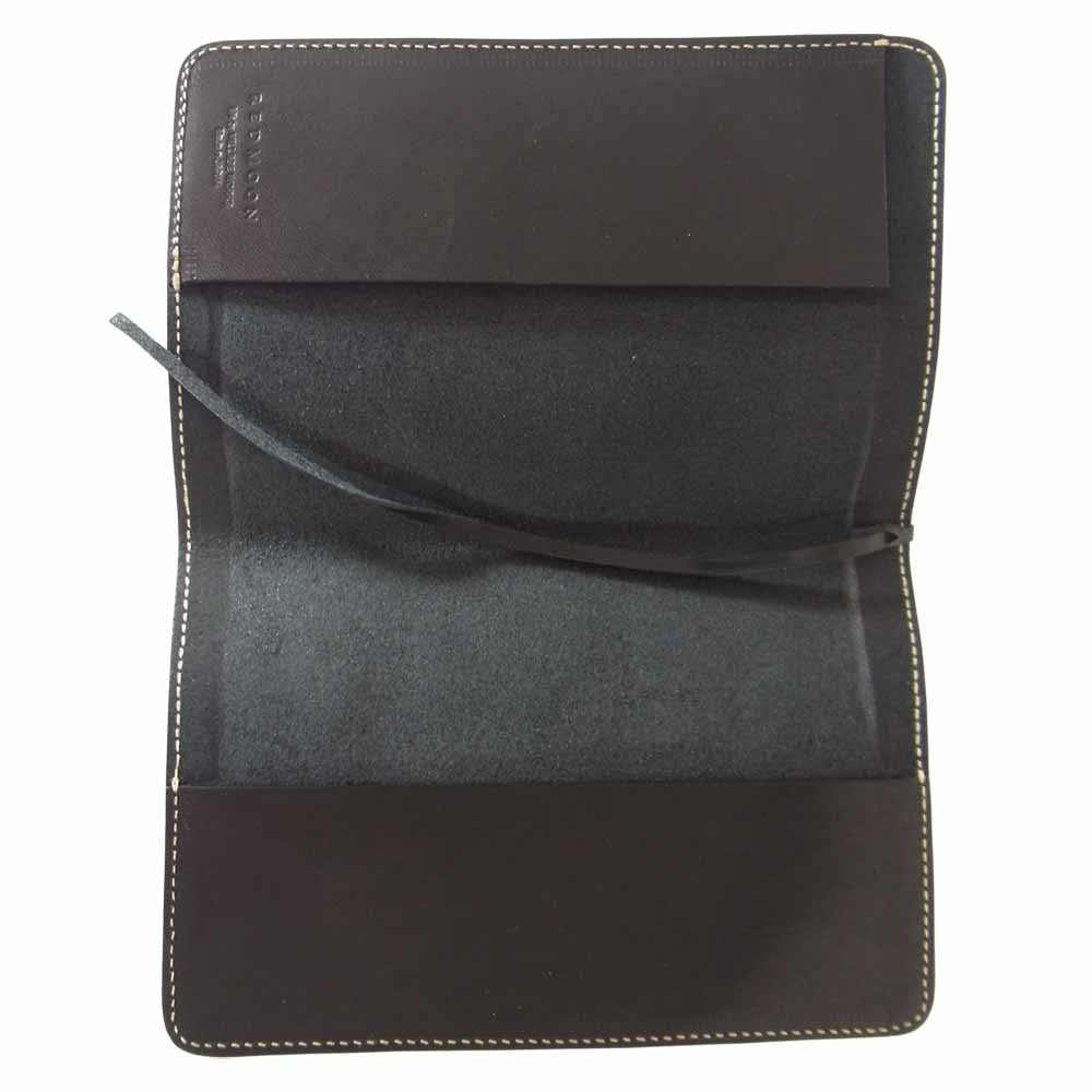 REDMOON レッドムーン レザー 文庫本サイズ ブックカバー ブラック系【美品】【中古】