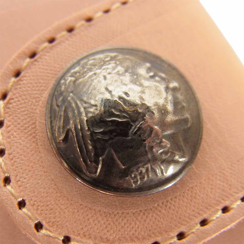 REDMOON レッドムーン レザー コンチョ 二つ折り 財布 ベージュ系【中古】