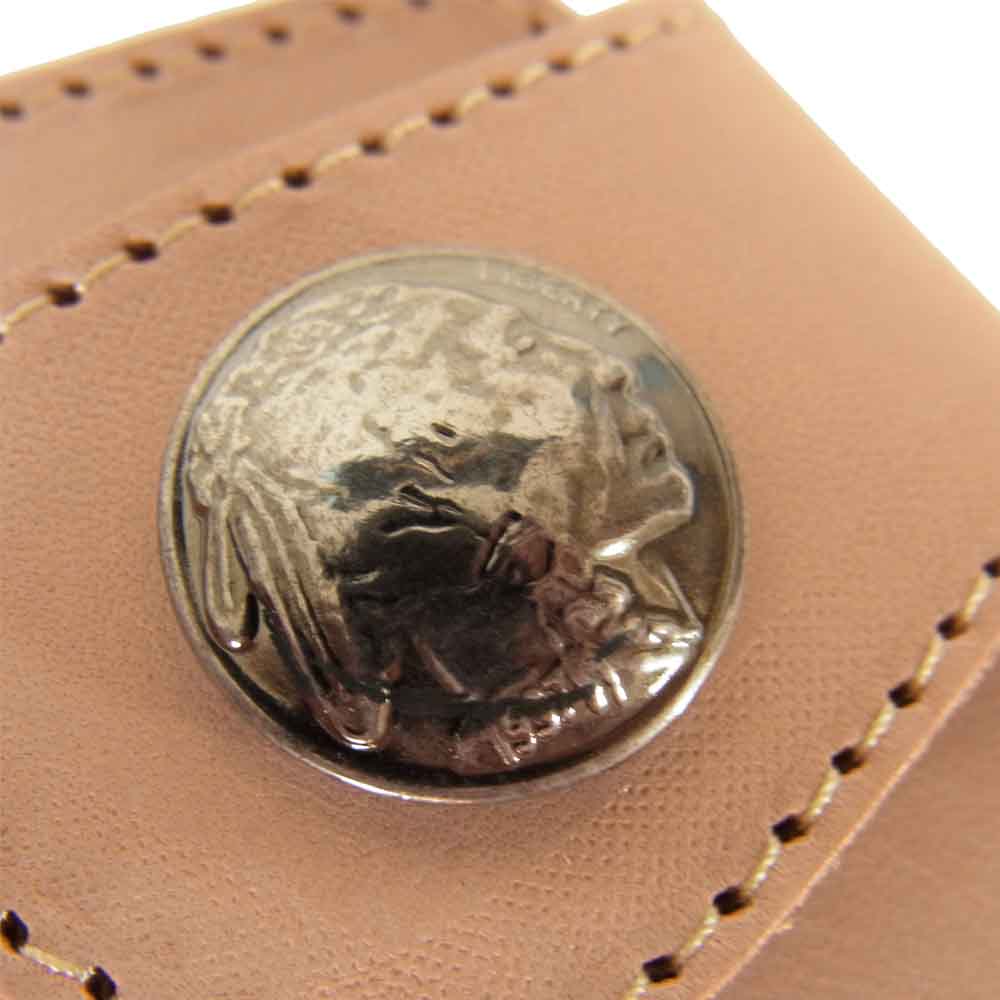 REDMOON レッドムーン レザー コンチョ 二つ折り 財布 ベージュ系【美品】【中古】