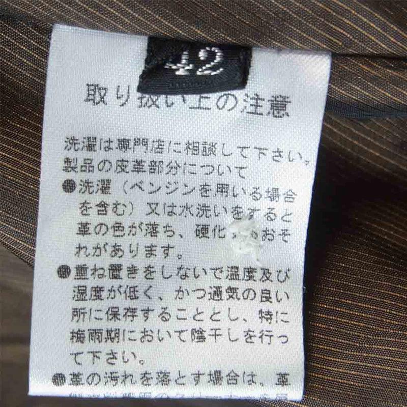 REDMOON レッドムーン レザー 牛革 キュプラ ウエスタン 長袖 シャツ 日本製 ブラック系 42【中古】