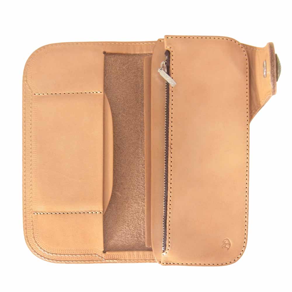 REDMOON レッドムーン レザー コンチョ ロングウォレット 長財布 ベージュ系【中古】