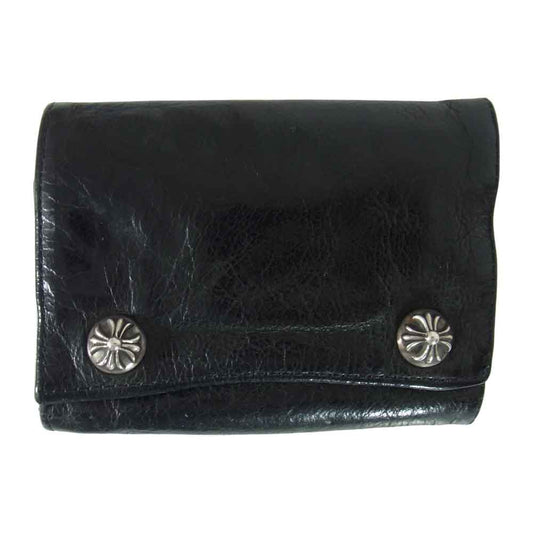CHROME HEARTS クロムハーツ（原本無） 3 FOLD 3フォールド クロスボールボタン ブラック系【中古】