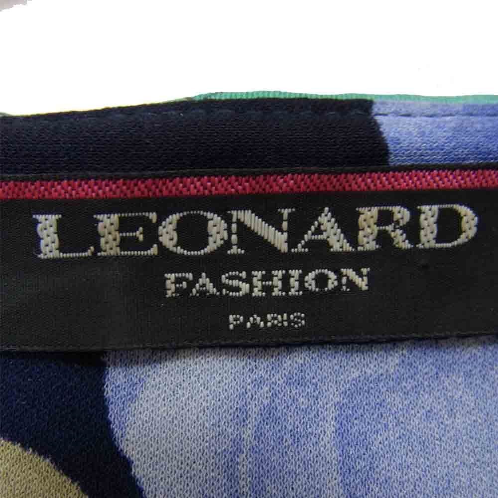 LEONARD レオナール 159507 トリアセテート フラワー プリント 総柄 長袖 シャツ ブラウス ブラック系 LL【中古】