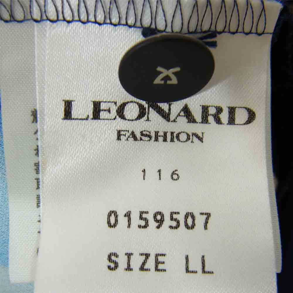 LEONARD レオナール 159507 トリアセテート フラワー プリント 総柄 長袖 シャツ ブラウス ブラック系 LL【中古】