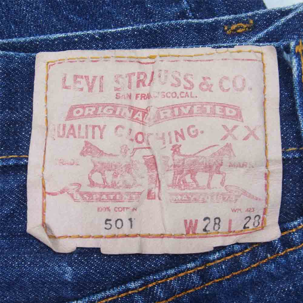 Levi's リーバイス オリジナル 501 Big E 刻印2 デニム パンツ インディゴブルー系 W28【中古】