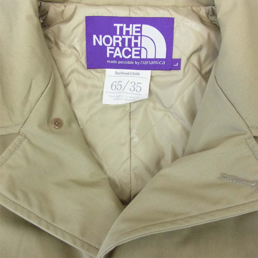 THE NORTH FACE ノースフェイス PURPLE LABEL NY2071N 65/35 PRIMALOFT 中綿 ステンカラー コート ベージュ系 L【中古】
