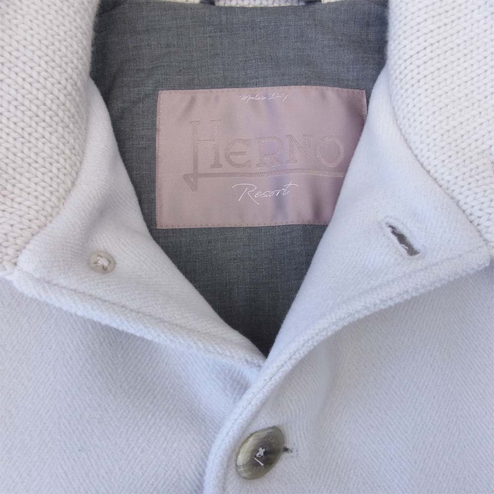 Herno ヘルノ 21AW GI012UR-33310 RESORT コレクション スタンドカラー ブルゾン オフホワイト系 46【極上美品】【中古】