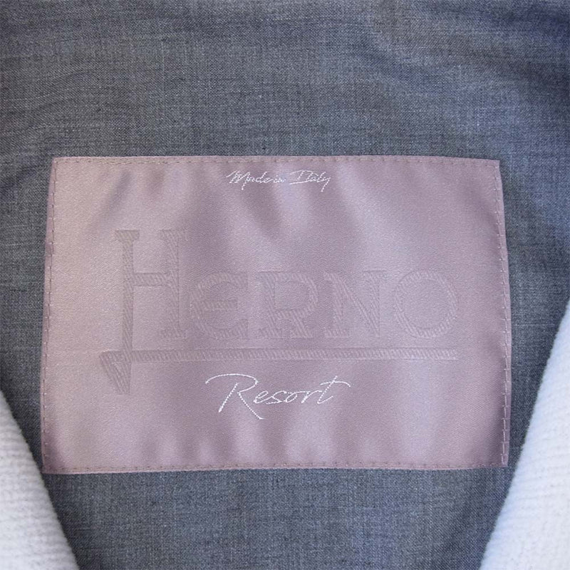 Herno ヘルノ 21AW GI012UR-33310 RESORT コレクション スタンドカラー ブルゾン オフホワイト系 46【極上美品】【中古】