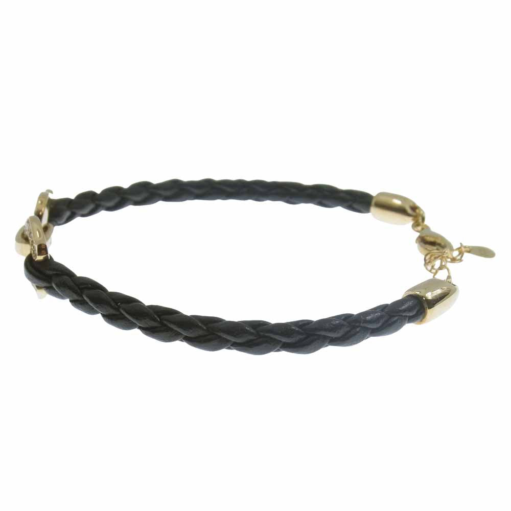 シンパシー オブ ソウル B1614Y8D Horseshoe Leather Bracelet K18 YG w/Diamond ホースシュー ダイヤ レザー ブレスレット【中古】