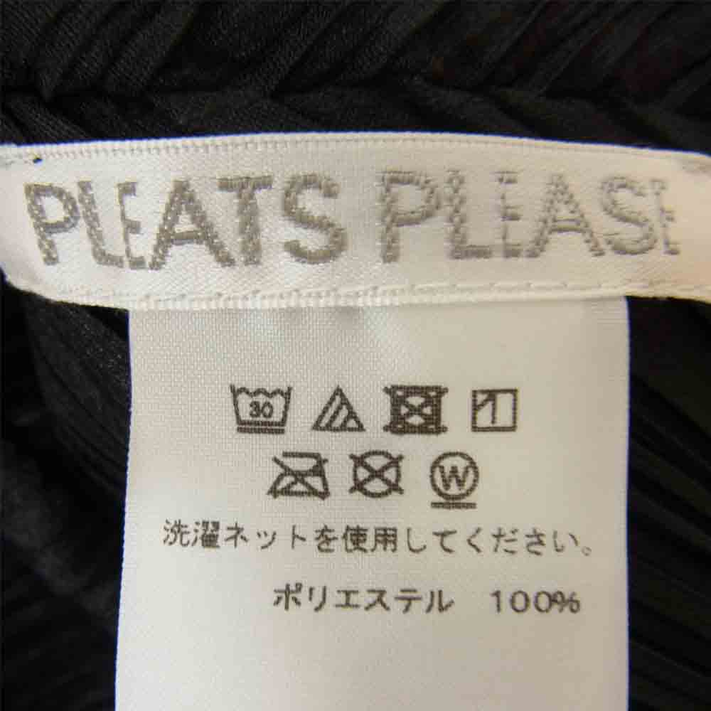 プリーツプリーズ ISSEY MIYAKE イッセイミヤケ PP81-JH226 プリーツ加工 バックリボン ワンピース ブラック系 5【美品】【中古】