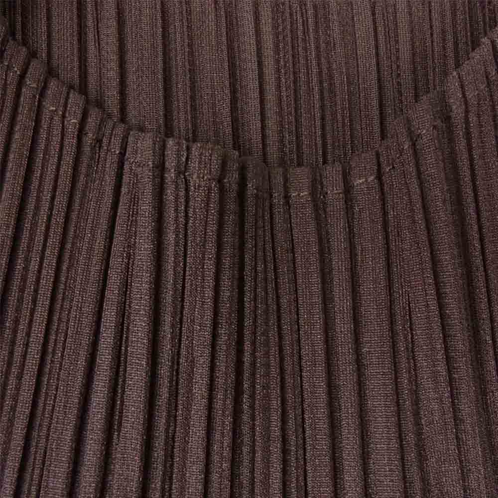 プリーツプリーズ ISSEY MIYAKE イッセイミヤケ PP91-JH127 プリーツ加工 ボトルネック マキシ丈 ワンピース ブラウン系 3【美品】【中古】