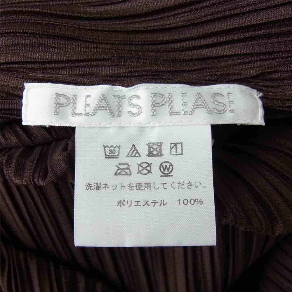 プリーツプリーズ ISSEY MIYAKE イッセイミヤケ PP91-JH127 プリーツ加工 ボトルネック マキシ丈 ワンピース ブラウン系 3【美品】【中古】