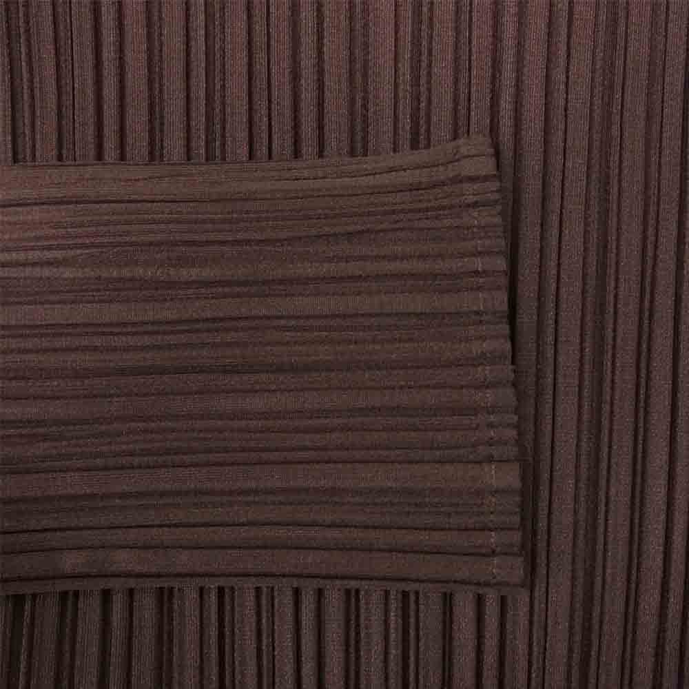 プリーツプリーズ ISSEY MIYAKE イッセイミヤケ PP91-JH127 プリーツ加工 ボトルネック マキシ丈 ワンピース ブラウン系 3【美品】【中古】