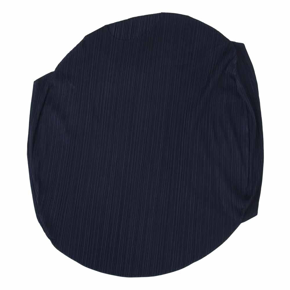 プリーツプリーズ ISSEY MIYAKE イッセイミヤケ PP11-JT501 SHINY ROUND Tunic ラウンド チュニック カットソー ネイビー系 3【美品】【中古】