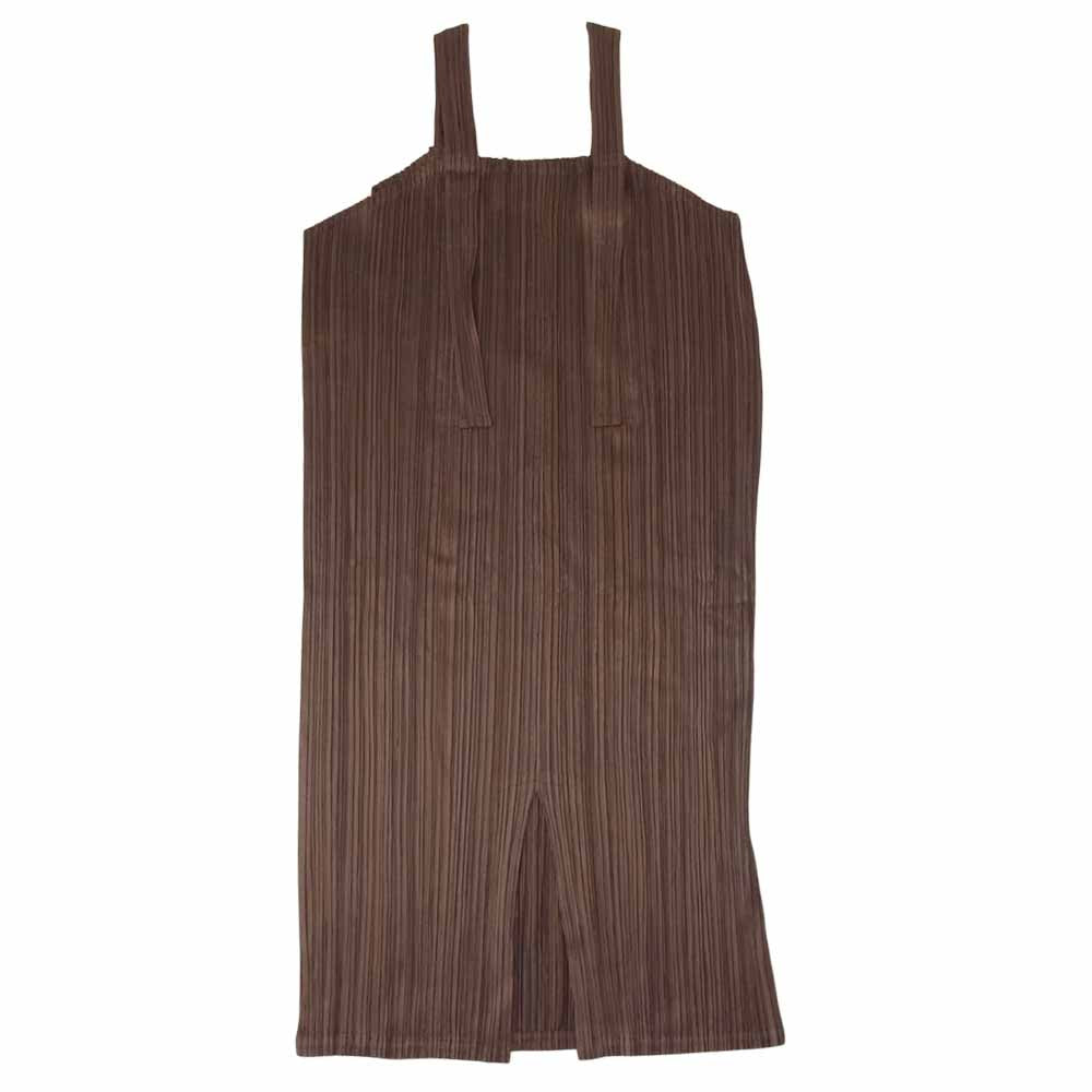 プリーツプリーズ ISSEY MIYAKE イッセイミヤケ PP93-JH595 プリーツ加工 ワンピース ブラウン系 ブラウン系 5【美品】【中古】