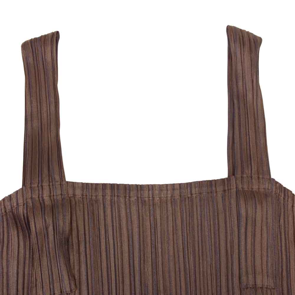 プリーツプリーズ ISSEY MIYAKE イッセイミヤケ PP93-JH595 プリーツ加工 ワンピース ブラウン系 ブラウン系 5【美品】【中古】