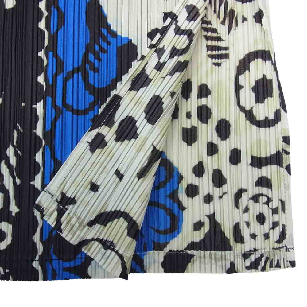 プリーツプリーズ ISSEY MIYAKE イッセイミヤケ PP81-JG724 フラワー柄 プリーツ加工 ミモレ丈 スカート マルチカラー系 5【美品】【中古】