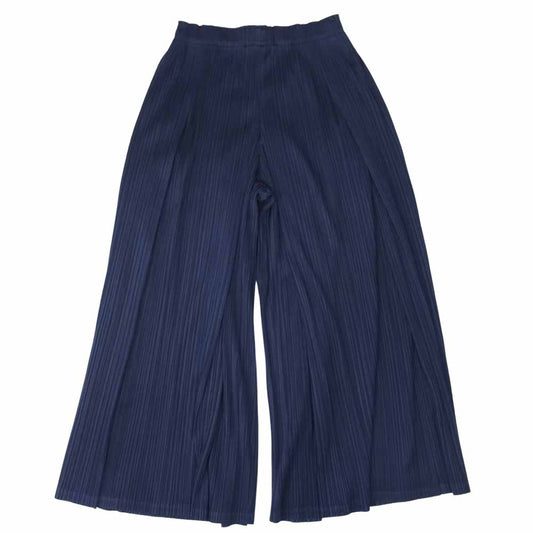 プリーツプリーズ ISSEY MIYAKE イッセイミヤケ PP01-JF244 プリーツ加工 袴 ハカマ ワイドパンツ パープル系 5【美品】【中古】