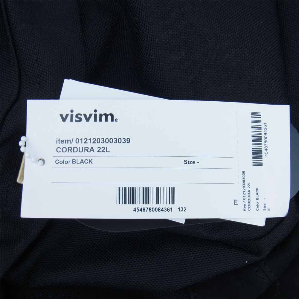 VISVIM ビズビム 21AW 0121203003039 CORDURA 22L コーデュラ 22L バックパック ブラック系【新古品】【未使用】【中古】