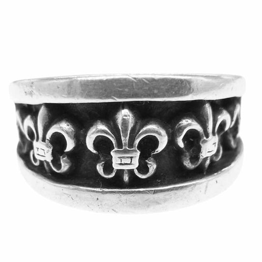 CHROME HEARTS クロムハーツ（原本無） ナローVバンド BSフレア リング  シルバー系 ブラック系 11【中古】