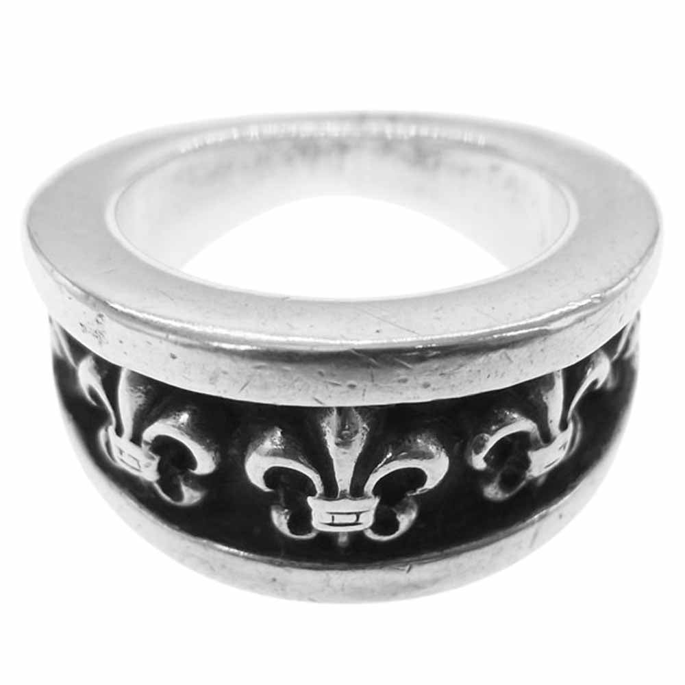 CHROME HEARTS クロムハーツ（原本無） ナローVバンド BSフレア リング  シルバー系 ブラック系 11【中古】
