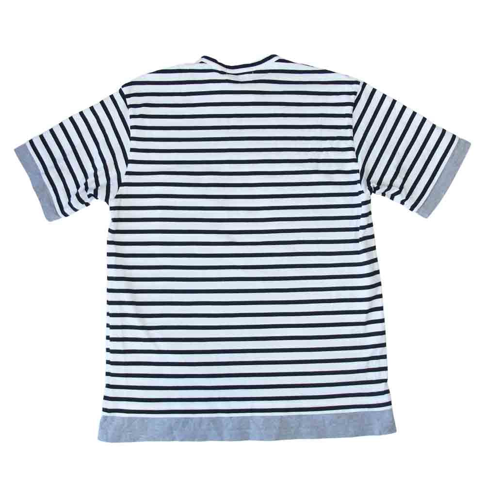 COMME des GARCONS コムデギャルソン HOMME オム AD2020 HG-T005 ボーダー レイヤード Tシャツ カットソー ブラック系 ホワイト系 L【美品】【中古】