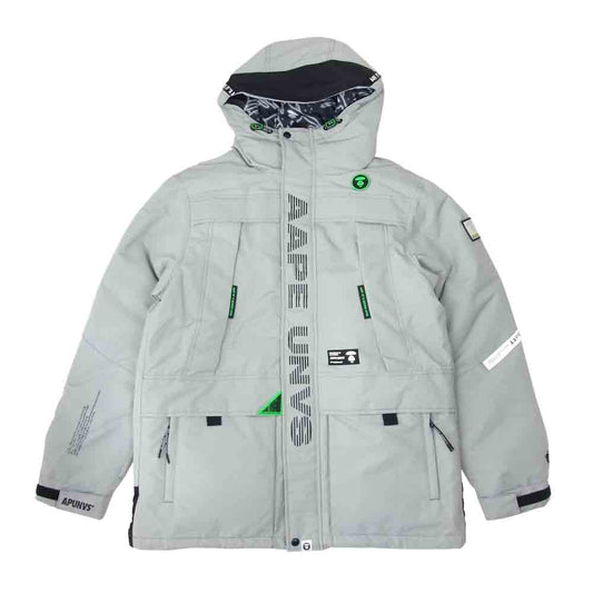 A BATHING APE アベイシングエイプ AAPE M729XX UNVS DOWN JACKET ダウンジャケット グレー系 L【美品】【中古】