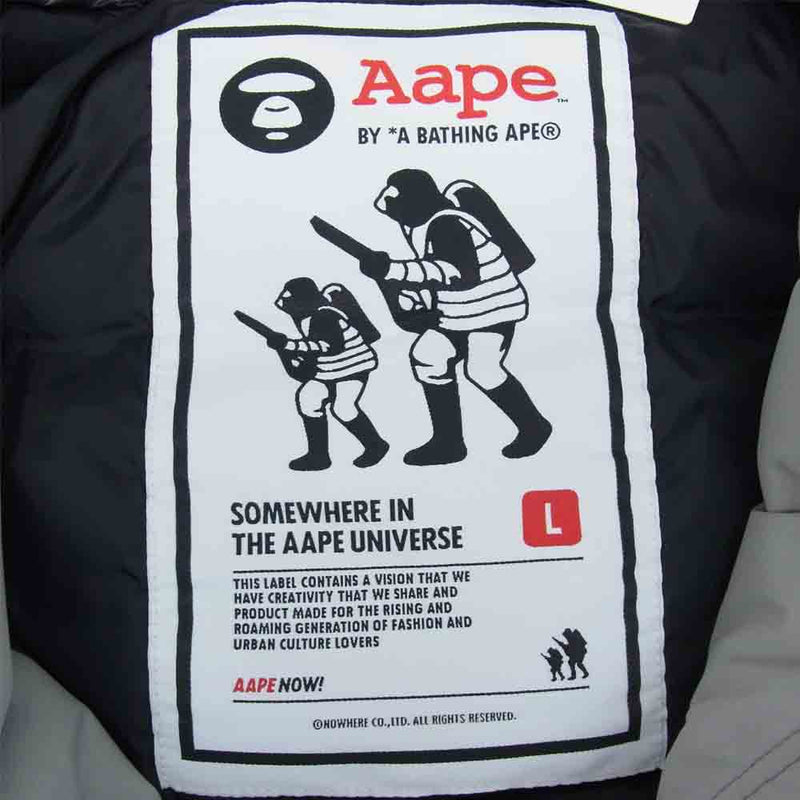 A BATHING APE アベイシングエイプ AAPE M729XX UNVS DOWN JACKET ダウンジャケット グレー系 L【美品】【中古】