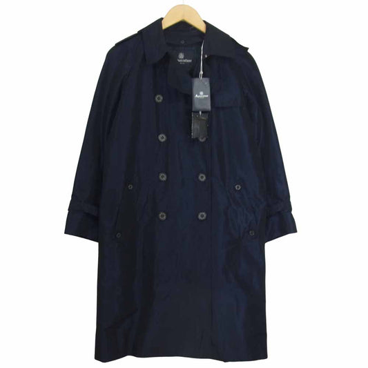 Aquascutum アクアスキュータム 1254080 着脱可能キルティングライナー付 トレンチコート ネイビー系 8【中古】