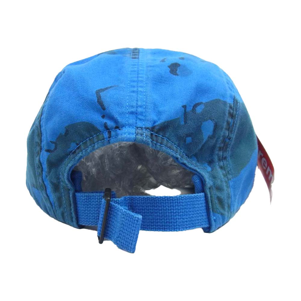 Supreme シュプリーム 21SS Overdyed Camo Camp Cap オーバーダイ カモ キャンプ キャップ ブルー系【中古】