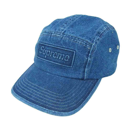 Supreme シュプリーム 20SS Embossed Denim Camp Cap エンボス ボックスロゴ デニム キャンプ キャップ インディゴブルー系【中古】