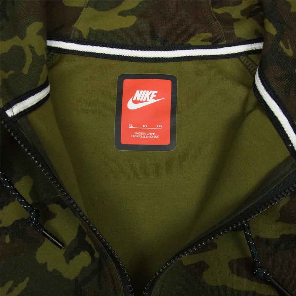 NIKE ナイキ 694005-355 TECH FLEECE CAMO テック フリース パーカー カーキ系 XL【中古】