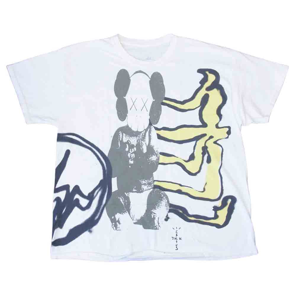 FRAGMENT DESIGN フラグメントデザイン CJFR-SS01 Travis Scott × Cactus Jack KAWS 半袖 Tシャツ L ホワイト系 L【新古品】【未使用】【中古】