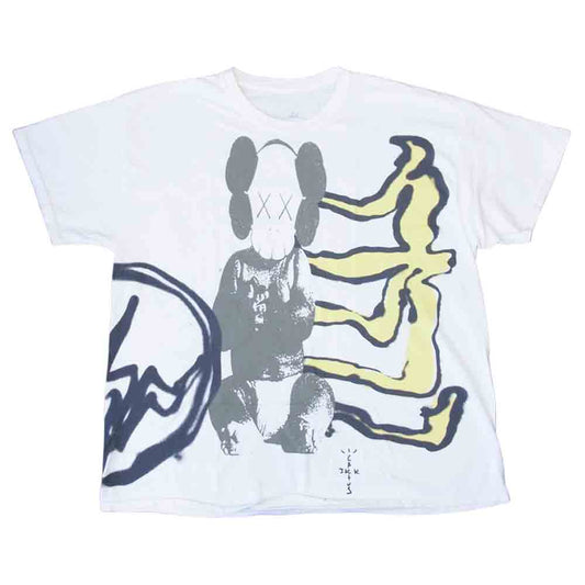 FRAGMENT DESIGN フラグメントデザイン CJFR-SS01 Travis Scott × Cactus Jack KAWS 半袖 Tシャツ L ホワイト系 L【新古品】【未使用】【中古】