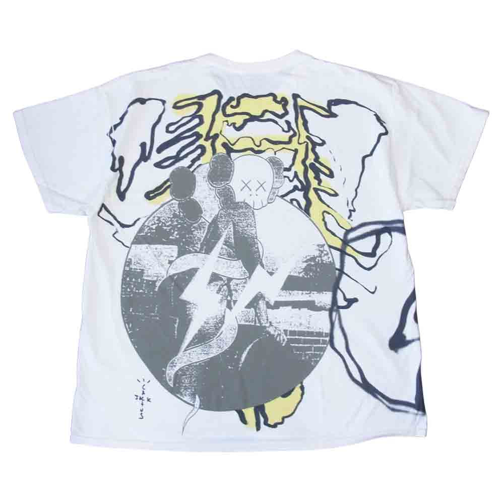 FRAGMENT DESIGN フラグメントデザイン CJFR-SS01 Travis Scott × Cactus Jack KAWS 半袖 Tシャツ L ホワイト系 L【新古品】【未使用】【中古】